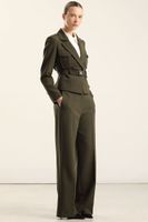 Pantalón recto, tiro alto, militar Liola