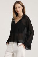 Blusa con volantes liola mujer negro