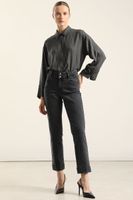 Jeans Slim, Tiro Medio, Azul Liola