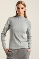 Jersey punto, rivete metalizado, gris Liola