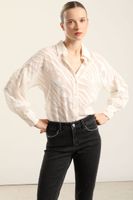 Blusa Fantasia Cebra Semitransparente, Beige Liola