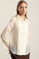 Blusa Alforza Con Lyocell, Crudo Liola