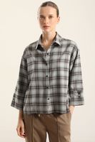 Blusa, fantasía cuadrille, gris Liola