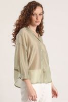 Blusa semitransparente liola mujer verde