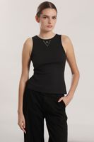 Top ribb lurex mujer Liola negro
