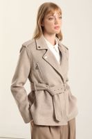 Chaqueta Biker  Muflon Fantasia, Beige Liola