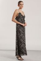 Vestido maxi gasa mujer Liola negro