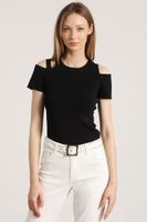 Tejido punto cut off Liola mujer negro