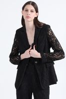 Blazer Entallado Encaje, Negro Liola