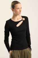 Top Herraje Metal, Cut Out, Negro Liola