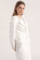 Chaqueta biker lino Liola mujer crudo