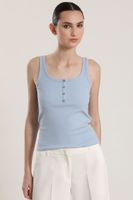 Top con botones Liola mujer celeste
