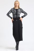 Falda Larga Cargo, Negro Liola