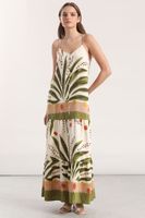 Vestido maxi pabilo estampado Liola mujer verde
