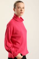 Jersey Punto, Boton Joya, Fucsia Liola