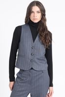 Chaleco Sastre Espiga Listado, Azul, Made Italy Liola