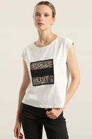 Polera Algodon Aplicacion Savage, Crudo Liola