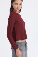 Polera Fantasia Con Hilo Metalizado, Burdeo Liola