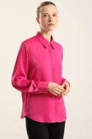 Blusa Basica Satin Opaco, Fucsia Liola