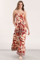 Vestido maxi estampado Liola mujer naranjo