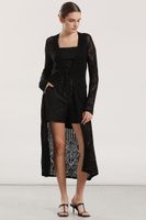 Tapado midi tejido mujer Liola negro