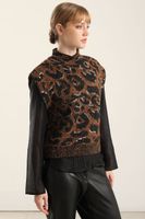 Jersey tejido animal print, cafe Liola