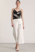 Pantalón ancho cropped Liola mujer crudo