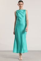 Vestido maxi satín Liola mujer verde