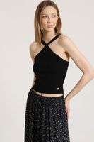 Top halter tejido Liola mujer negro