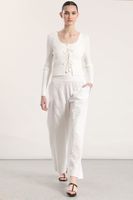 Pantalón ancho lino mujer Liola crudo