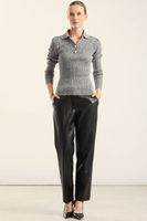 Jersey punto, boton perla, negro Liola