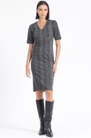 Vestido Midi Estampado Piton, Gris Liola