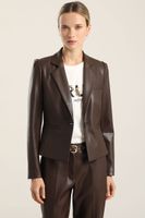 Blazer entallado, efecto cuero, chocolate Liola