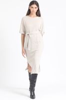 Vestido Maxi, Punto, Beige Liola