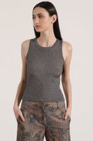 Polera punto hilo metalizado Liola mujer gris