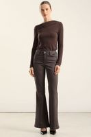 Jeans Color Flare, Bordado, Chocolate Liola