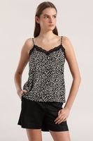 Top lencero estampado negro liola mujer