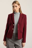 Blazer entallado, boton fantasia, burdeo Liola