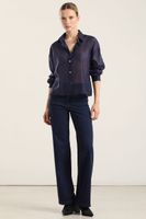 Jeans straight, aplicacion lentejuelas, indigo Liola