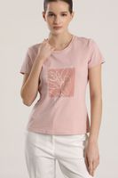 Polera estampado flor liola mujer rosa
