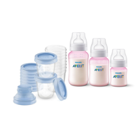 Set de 3 mamaderas Pink-Blue + 10 Vasos de almacenamiento 0m+ 180ml