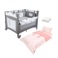 Cuna más Colchón Protector Playard Always y Set Sabanas cuna