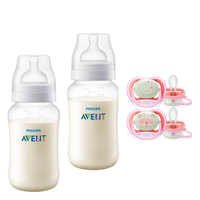 Pack 2 Mamaderas Anticolic 330 ml + 2 Chupetes 6-18m