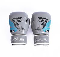 Guantes Boxeo Entrenamiento Blu Fit 12 oz Gris