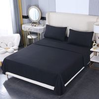 JUEGO DE SÁBANA 2 PLAZAS 500 HILOS ALGODÓN CON POLIÉSTER COLOR NEGRO