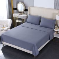 JUEGO DE SÁBANA 2 PLAZAS 500 HILOS ALGODÓN CON POLIÉSTER COLOR GRIS