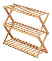 Zapatera Estante Organizador De Zapatos Plegable 3 Niveles Bambú
