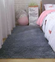 Bajada de cama peluda alfombra Plomo liso