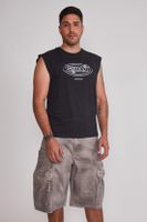 Polera Sin Manga Hombre Moda Negro Sioux