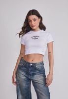 Polera Mujer Bordado Frontal Blanco Sioux